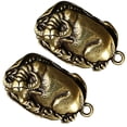 thumbnail image 3 of 2Pcs Water Buffalo Desktop Ornament Creative Copper Pendant Tea Pet Craft, 3 of 7