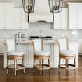 thumbnail image 6 of Maven Lane Pullman Wooden Swivel Kitchen Stool, Weathered Oak, Set of 3, 6 of 6
