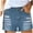 Blue, variant on ZVNAΖH High Waisted Stretch Jean Shorts for Women Fashion Ripped Denim Shorts