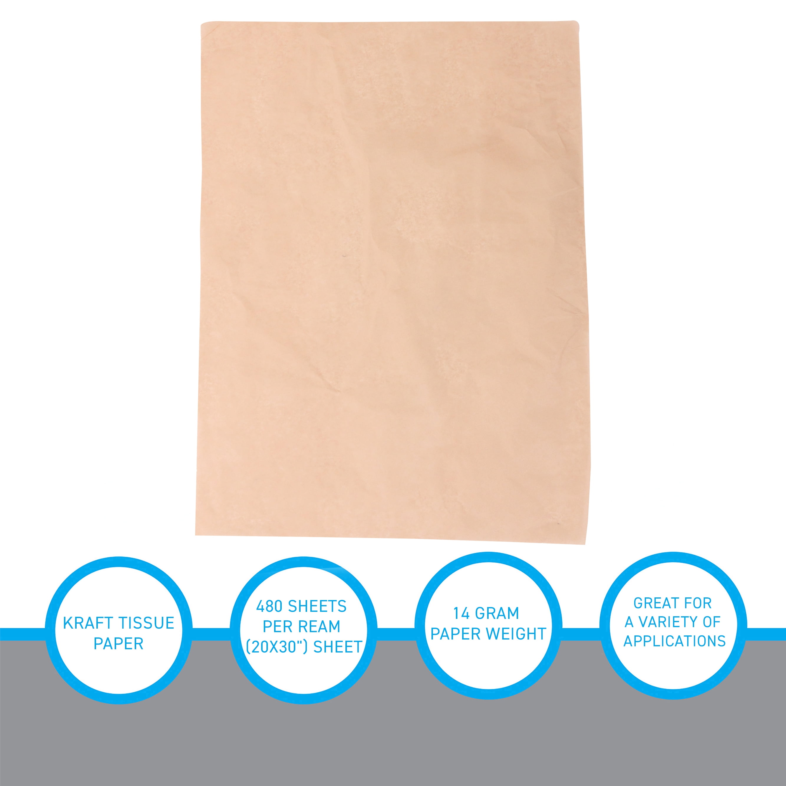 SSWBasics Kraft Paper Tissue Paper for Packaging - 2 Packs of 480 Sheets Each - High-Quality Kraft Tissue Paper for Wrapping  Crafting  and Gift Packaging