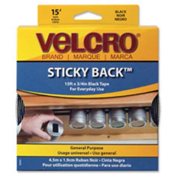 Fabric Hook and Eye U.S.A. Inc VEK Hook and Loop Tape Roll, Sticky Back, .75 in. x 15 ft., White