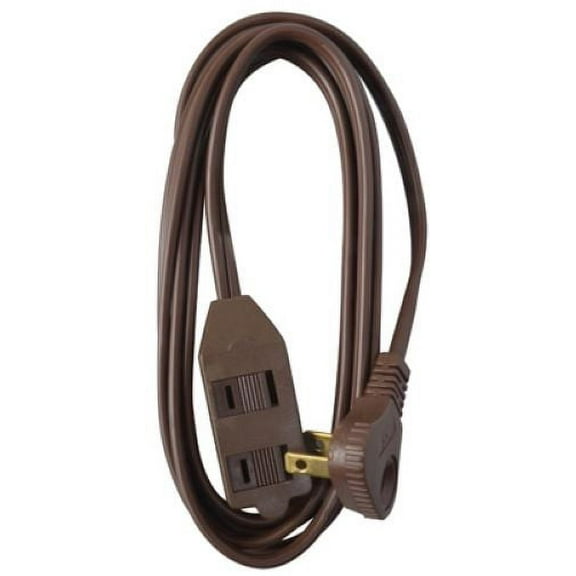 Master Electrician 09407ME 7' 16/2 SPT-2 Brown Vinyl Low Profile Polarized Slender Extension Cord - Quantity of 24