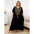 thumbnail image 5 of Edolynsa Plus Size Moroccan Kaftan Dress for Women Embroidery Caftan Tunic Maxi Beach Dresses Bathing Suit Cover up Sleepwear, 5 of 9