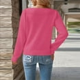 thumbnail image 6 of ManxiVoo Women's Fall Sweaters Long Sleeve Knit Pullover Cozy Puff Sleeve Casual Tops for Everyday Wear XXL Size Hot Pink, 6 of 6