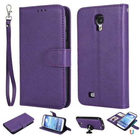 Galaxy S4 Case Wallet, S4 Case, Allytech Premium Leather Flip Case Cover & Card Slots Pocket, Wrist Design Detachable Slim Case for Samsung Galaxy S4 (S IV I9500)