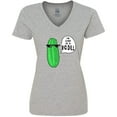 thumbnail image 3 of Inktastic I'm Kind of a Big Dill Pickle with Sunglasses Women's V-Neck T-Shirt, 3 of 5