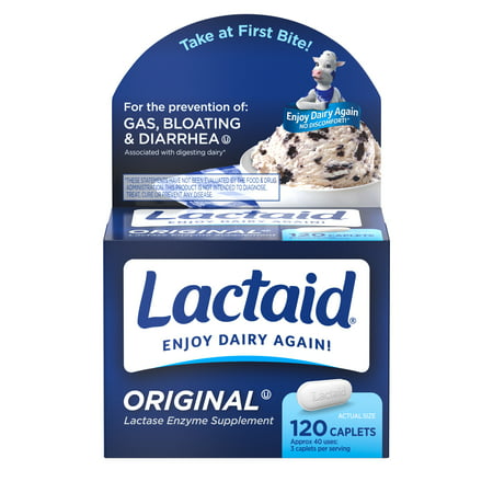Lactaid Original Strength Lactose Intolerance Relief Caplets, 120 ct.