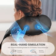 MARNUR Neck and Shoulder Massager, 3D Deep Tissue Kneading Shiatsu Massager with Heat, Black