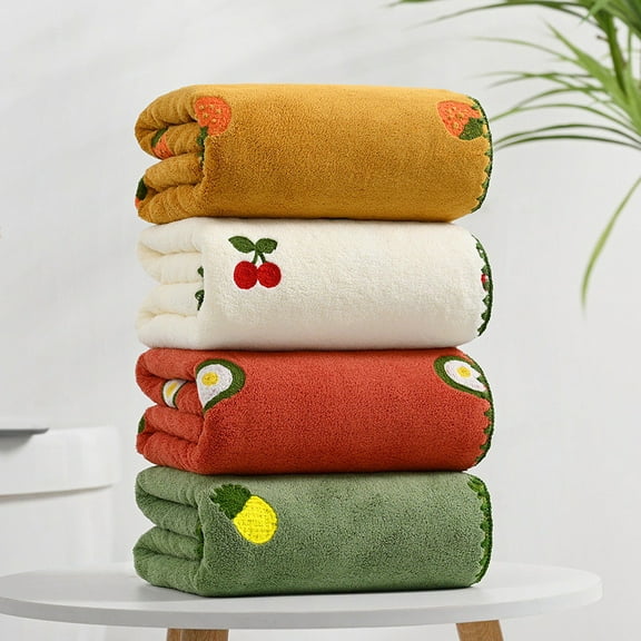 Xuniizn Bath Towel and Wash Cloths Set: 1xBath Towel, 100%Polyester, Highly Absorbent & Fade Resistant