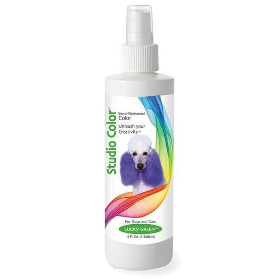 Pet Hair Dye Dog Cat Coat Semi Permanant Grooming Spray 4oz Choose From 7 Colors (Lucky Green)