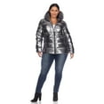 thumbnail image 3 of White Mark Women's Metallic Parka Hooded Jacket, 3 of 6