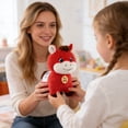 thumbnail image 6 of 2026 Year of The Horse Plush, Smiling Red Zodiac Stuffed Animal with Charm Necklace, Chinese New Year Home Office Desk Decoration (2Pcs), 6 of 6