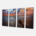 thumbnail image 2 of Coucher de Soleil Rougeâtre sur Plage Claire - Impression sur Toile, 2 of 3
