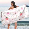 thumbnail image 6 of Cute Bear Strawberry Beach Towel Fast Drying Camping Towels Sand Free Beach Blanket Soft Absorbent Travel Sport Towel for Gym Bath Shower Swimming 30" x 60" Washcloth Gift, 6 of 7