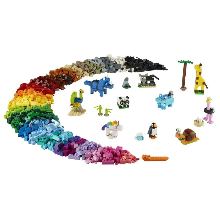 LEGO Classic Bricks and Animals 11011 Creative Toy That Builds into 10 Amazing Animal Figures 1 500 Pieces