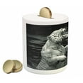 thumbnail image 2 of Safari Piggy Bank, White Tiger Wintertime Rare Animal Portrait Eyes Wildlife Environment, Ceramic Coin Bank Money Box for Cash Saving, 3.6" X 3.2", Charcoal Grey Pale Grey, by Ambesonne, 2 of 4