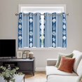 thumbnail image 5 of Navy Blue Striped Coastal Kitchen Curtains Short 54 Inch Length, Nautical Beach Starfish Shell Grommet Top Bedroom Living Room Curtains, Light Filtering Cafe Curtain Drapes 2 Panels Set 84''x54'', 5 of 9