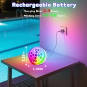Pool Lights, 4 Pack 10 Colors Rechargeable Submersible LED Lights with Remote & 6 Modes, Dimmable Swimming Pool Light IP68 Waterproof, LED Underwater Light for Pond Fountain Hot Tub Pool Party