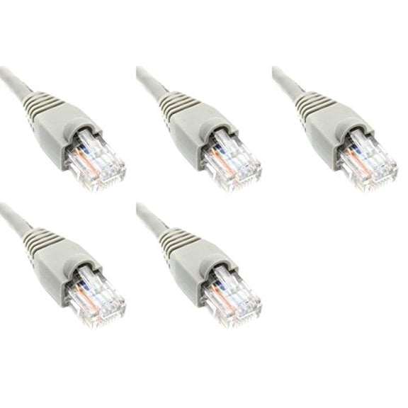 Ultra Spec Cables Pack of 5 - Gray 1FT Cat6 Ethernet Network Cable LAN Internet Patch Cord RJ45 Gigabit