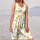 thumbnail image 2 of Moda mujer verano casual sin mangas impreso o-cuello chaleco vestido Pompotops  ghjkhdj2119, 2 of 5
