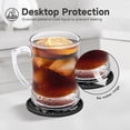 thumbnail image 6 of Set of 6 Silicone Drink Coasters with Metal Holder – 4" Round Heat Resistant Non-Slip Pads for Mugs, Cups, Table, Desk, Office, Bar (Black), 6 of 6