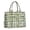 Green and Yellow Checkered Pattern, variant on Blue and White Checkered Pattern Tote Bag, Travel Tote Purse with Interior Pockets & Top Handle, Large Capacity Gifts for Women Men,15.7 X 5.1 X 13 Inches