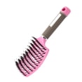 thumbnail image 3 of Guardurnaity Cepillo de pelo masaje del cuero cabelludo mango de goma cepillo de pelo herramienta de peinado de peluquería portátil Cuidado del cabello Rosado cerdas, 3 of 6