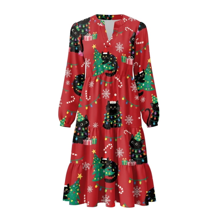 cat christmas dress women Agoviwo Black Graphic Cocktail Party Dress Elegant Knee Length Dresses for Wedding Guests : Clothing, Shoes & Jewelry and other personalized details. Christmas Outfit for Cats |