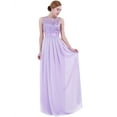 thumbnail image 2 of iEFiEL Women Embroidered Chiffon Bridesmaid Dress Full Length Evening Dress Formal Prom Ball Gowns Lavender 8, 2 of 7
