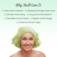 thumbnail image 2 of KAV Luxury Triple Layer Shower Caps - Green, 2 of 7