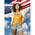 thumbnail image 2 of Happy 4Th July Garland T-Shirt Women -Image by Shutterstock, Female Small, 2 of 4