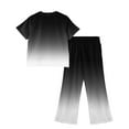 thumbnail image 4 of Abcomgle Girls Lounge Sets Size 10-12 Girls 2 Piece Outfits Gradient Short Sleeve T-Shirts and Wide Leg Pants Set Cute Trendy Girls Sweatsuit,4-5 Years, 4 of 4