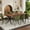 Olive Green-Walnut-black, variant on PUKNLY 71" x 35.4" Dining Table with 8 Brown Fabric Chair Set, Dining Furniture Sets for 8 People, Modern Rustic Design with Integrated Handle Chairs, for Dining Room Kitchen Office