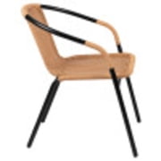 Flash Furniture Lila 4 Pack Beige Rattan Indoor-Outdoor Restaurant Stack Chair