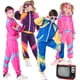 thumbnail image 2 of Trajes de los años 80 para niñas y niños, trajes Vintage de Hip Hop, chándal, diadema, pantalones superiores, conjuntos de ropa deportiva para fiesta de baile, 2 of 4