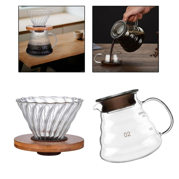 Hervidor de café y embudo shamjiam de vidrio resistente al calor
