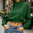 thumbnail image 2 of Womens Mock Neck Sweatshirt Long Sleeve Casual Loose Fit Pullover Fall Winter Solid Color Outfits, 2 of 6