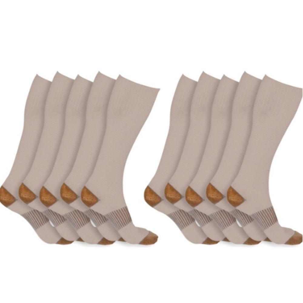 MedicalGrade Unisex Knee High Copper Infused Compression Socks (5 Pack