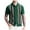 Green, variant on YANHOO Men’s Short Sleeve Knit Button Down T-Shirts Slim Fit Vintage Stripe Lapel Sweater Casual Business Dress Shirt