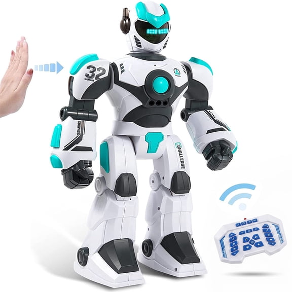 KEYAHAPPY RC Robot Toy for Kids, 15.8" Large Programmable Interactive Robot with Gesture Sensing Voice Control Music Dance Walking, Gifts for 6-8 Year Old