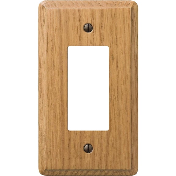 Amerelle 1-Gang Solid Oak Rocker Decorator Wall Plate, Light Oak 901RL