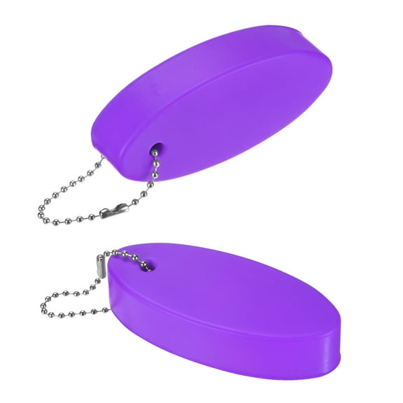 Uxcell 2-Pack Floating Key Chain for Boating, Waterproof Bright Color Key Rings for Outdoor Water Sport [Purple]