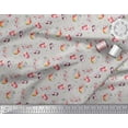 thumbnail image 3 of Soimoi Gray Japan Crepe Satin Fabric Leaves & Berries Fruits Print Fabric by the Yard 42 Inch Wide, 3 of 3