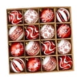 thumbnail image 3 of 16 piezas de adornos navideños de bolas colgantes, manualidades, colgantes, decoraciones navideñas para Acción de y festividades. Rojo Blanco, 3 of 8
