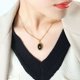 thumbnail image 2 of Collar colgante de acero de titanio, joyería geométrica que gotea estrella ovalada, collar colgante retro francés, 2 of 5