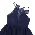 thumbnail image 6 of Manyakai Kids Girls Halter Neck Princess Flower Girl Dress Floral Lace Chiffon Wedding Bridesmaid Navy Blue 12, 6 of 7