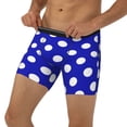 thumbnail image 3 of Picia Blue And White Polka Dot Pattern Men's Athletic Long Leg Briefs , Performance Stretch Underwear，Moisture-Wicking, 3 of 7