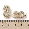 thumbnail image 3 of Brass Micro Pave Clear Cubic Zirconia box Clasps Knot Real 18K golden Plated 22x10x6mm Hole: 1mm, 3 of 3