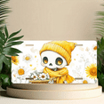 thumbnail image 6 of 1 Pcs 2D Flat License Plate Covers & Frames, Cute Skeleton with Flowers For Decorative Front, Waterproof For Decoration Aluminum License Plate Covers & Frames Cover For Men Women, 12" X 6", 6 of 7