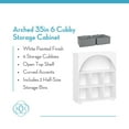 thumbnail image 6 of RiverRidge Arched 35in 6-Cubby Entryway Bookshelf and Storage Organizer with 2 Gray Bins, 6 of 7